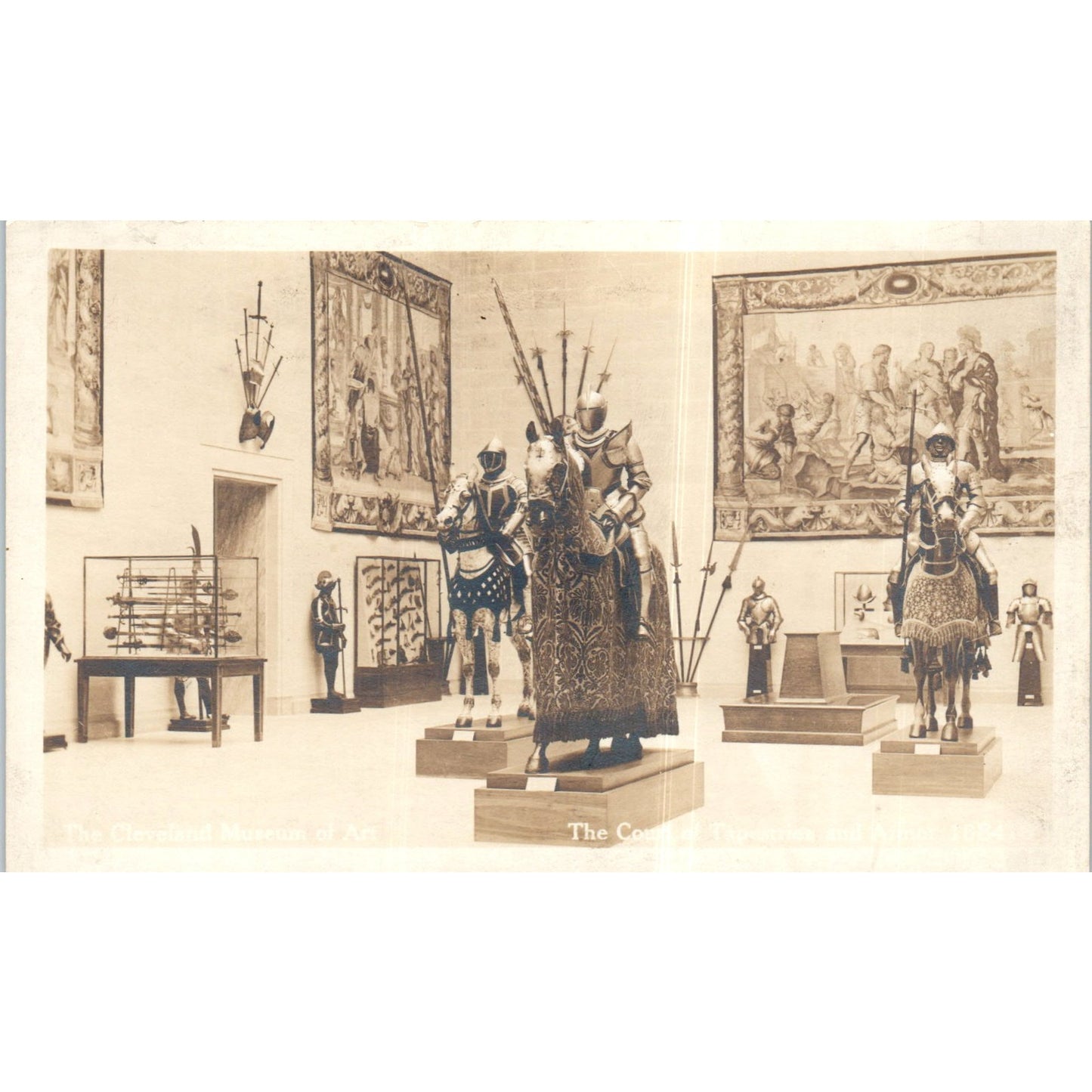 Armor Court, Cleveland Museum of Art RPPC Original Postcard P2-7