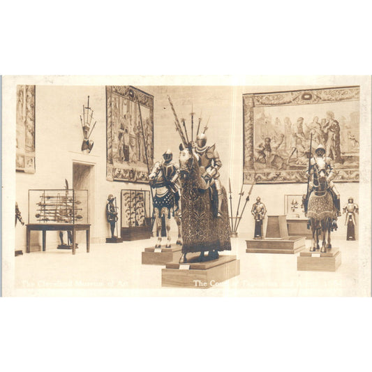 Armor Court, Cleveland Museum of Art RPPC Original Postcard P2-7