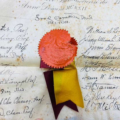 1911 Certificate Doctorate of Medicine Elwood Vaughan Hunt Baltimore City MD FL2