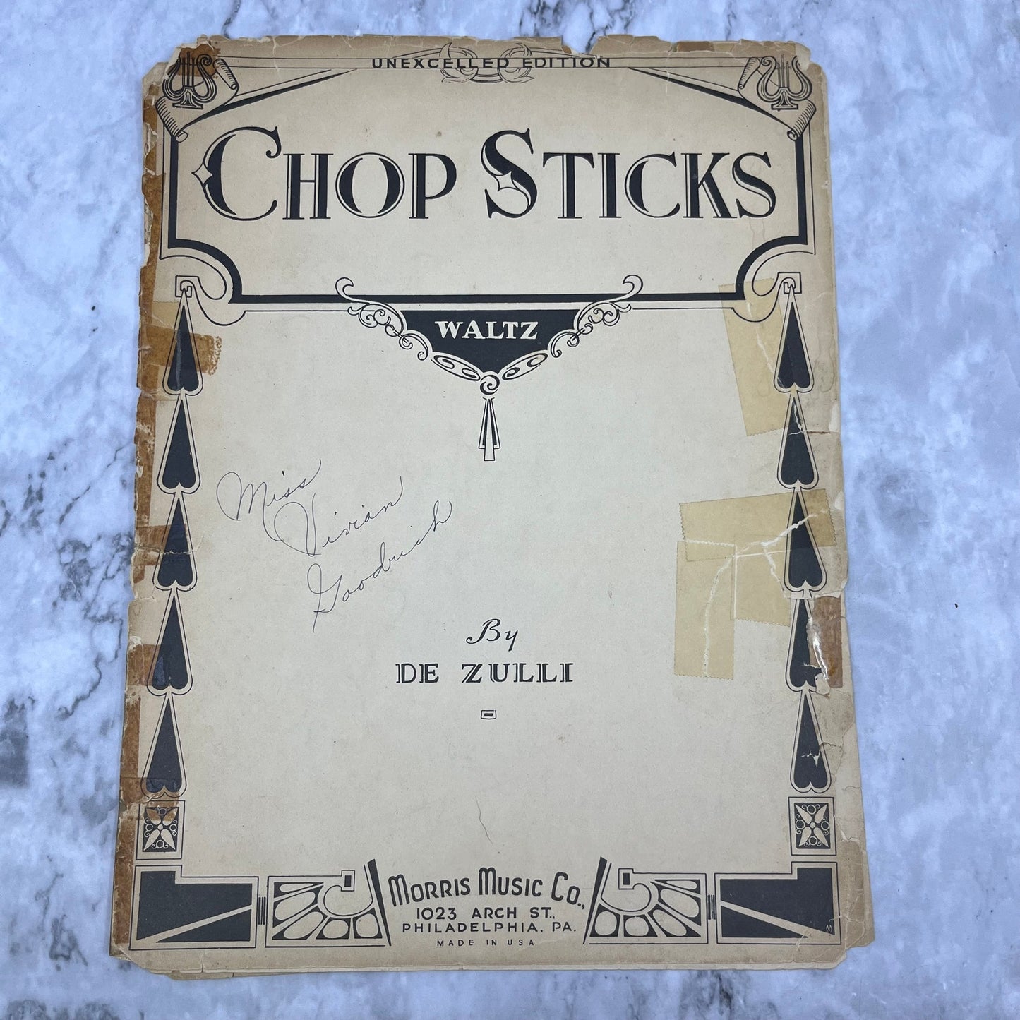 1933 Sheet Music Chip Sticks Waltz By De Zulli V38
