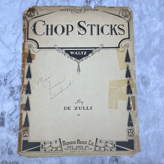 1933 Sheet Music Chip Sticks Waltz By De Zulli V38