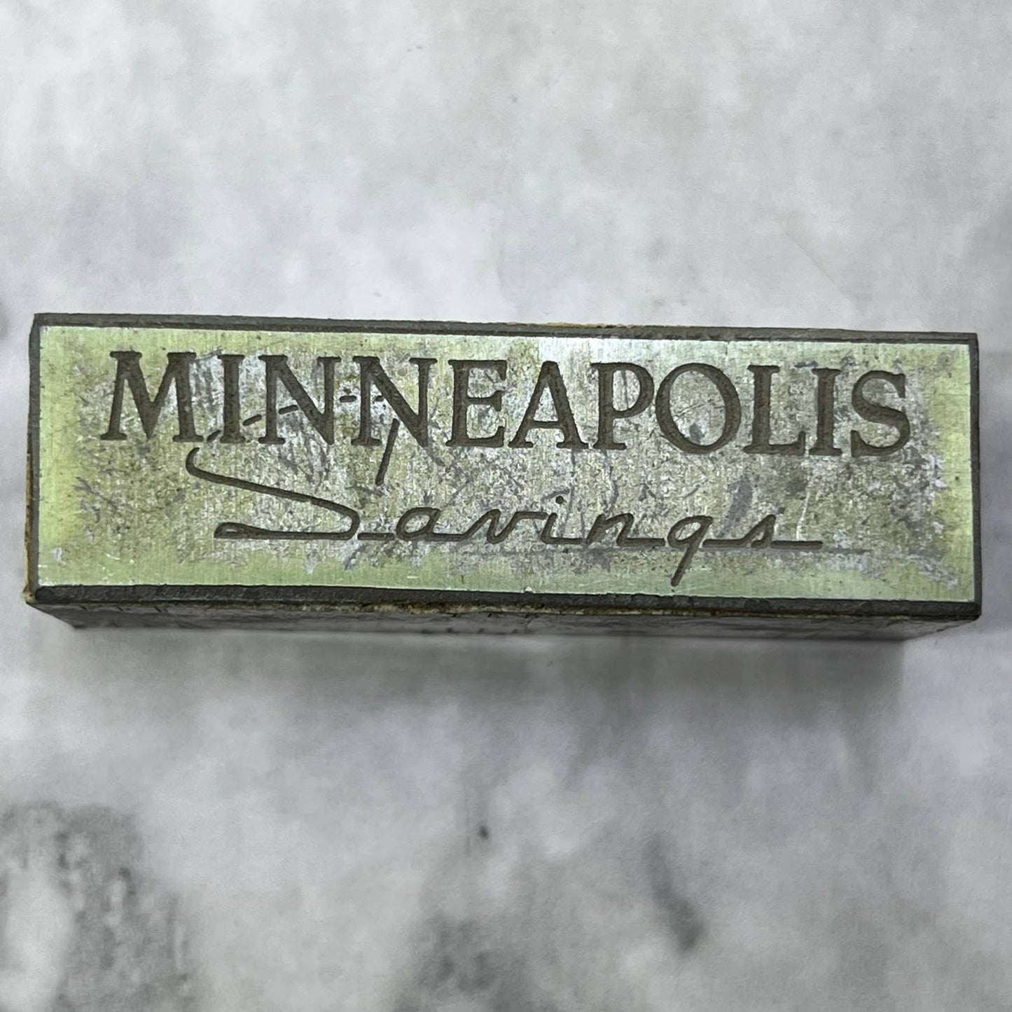 Vintage Printing Letterpress Printers Block Plate Minneapolis Savings TJ518