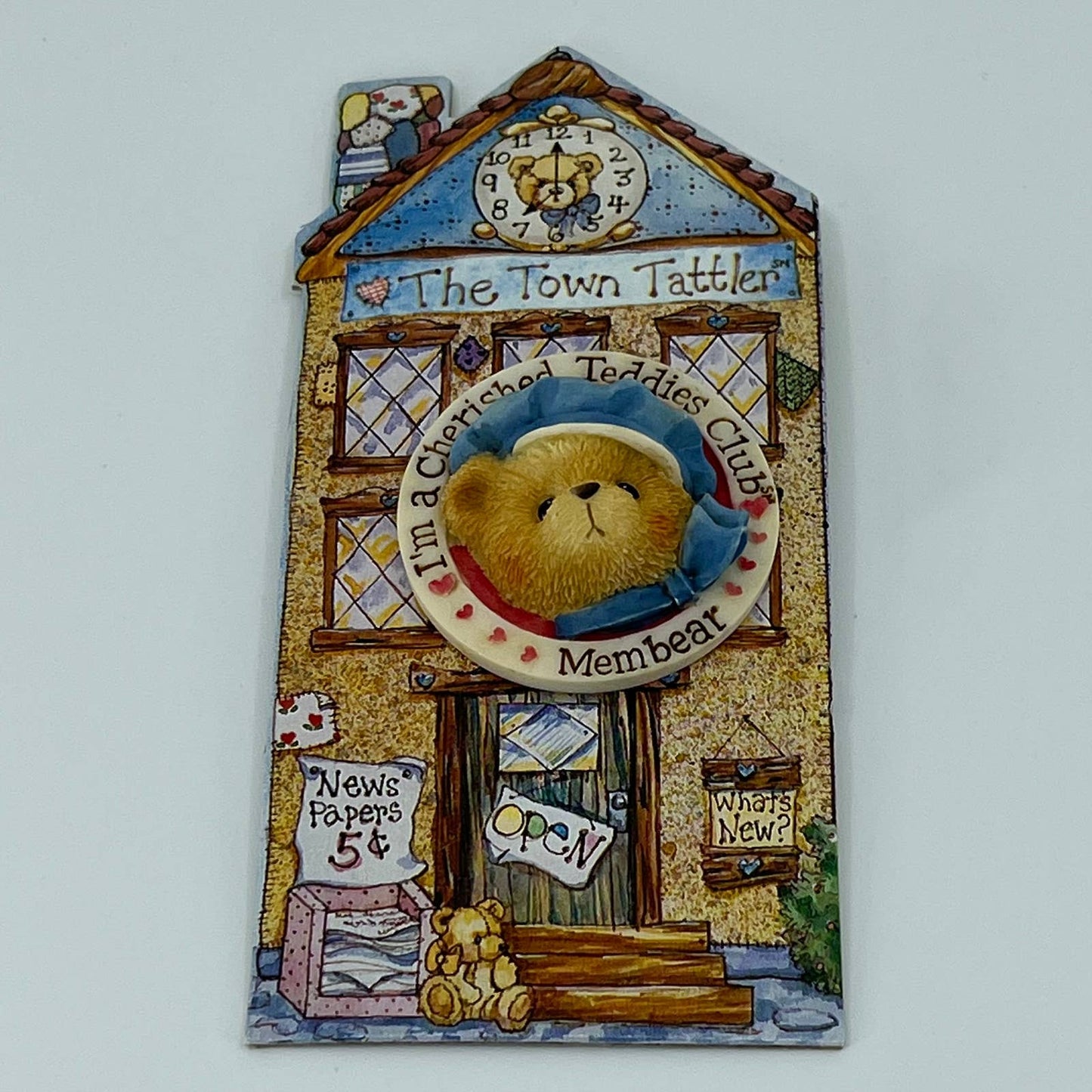 Cherished Teddies Club Member 1995 Enesco Darling Resin 1.5” Pin NEW On Card SA1