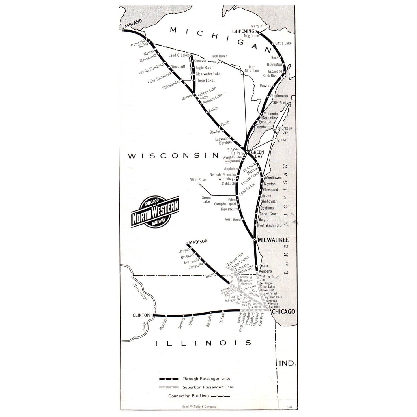 1963 Chicago and Northwestern Railway 400 Streamliners Passenger Timetables SE4