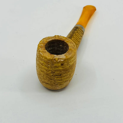 VTG Missouri Meerschaum Corn Cob Orange Lucite Stem 4” Small Smoking Pipe