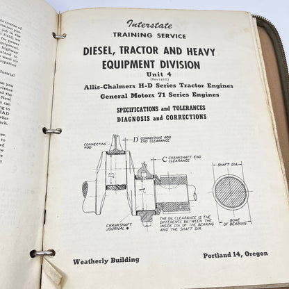 1945 Interstate Training Service Diesel Tractor & Heavy Equipment Manual Lot BA3