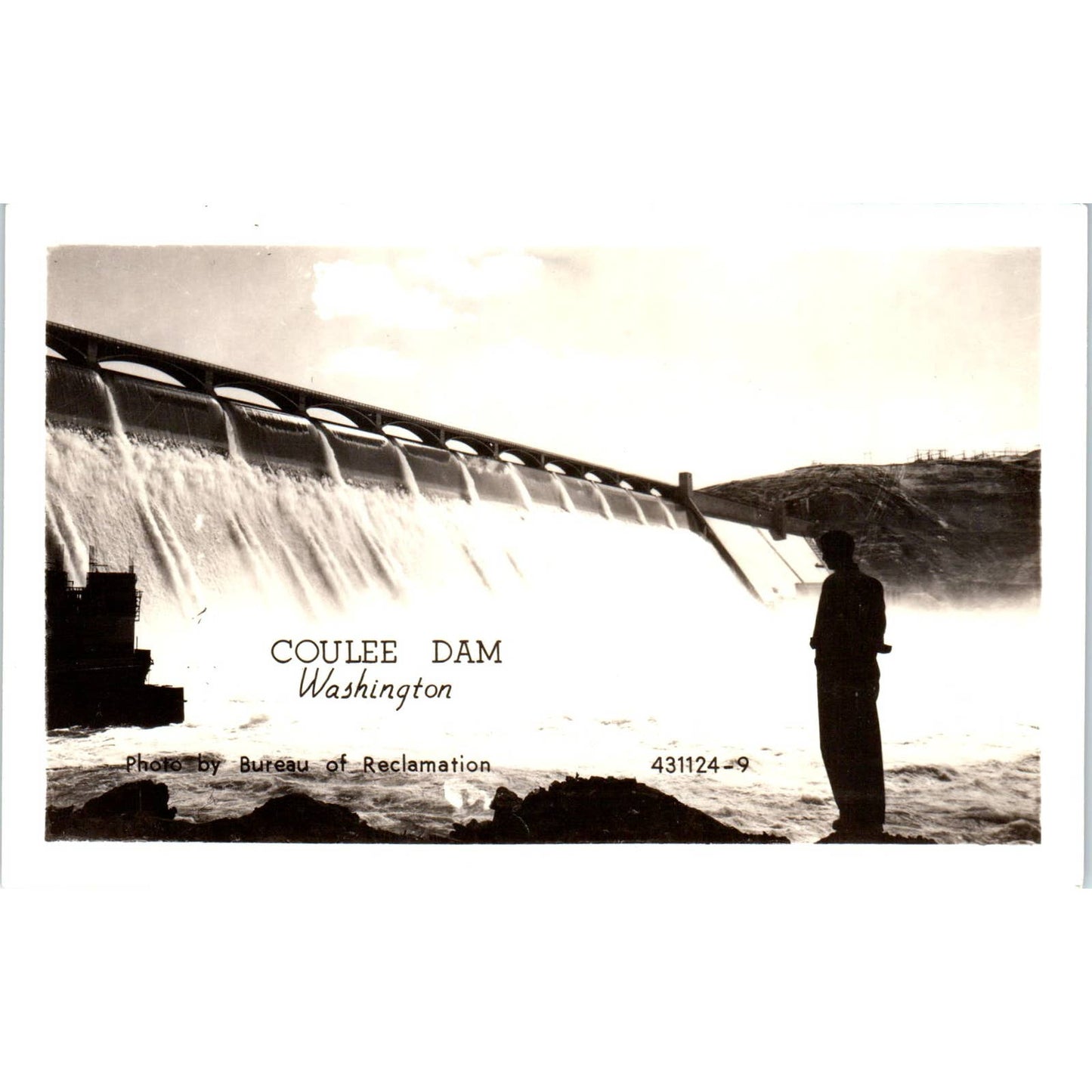 Vintage Postcard Coulee Dam Bureau of Reclamation Washington TD9-W2