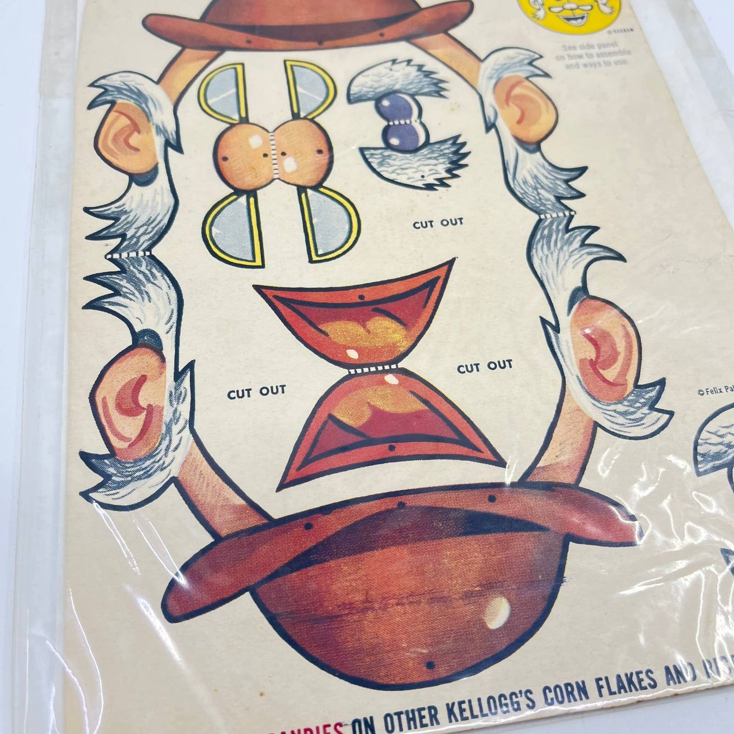 1950s Howdy Doody MR. BLUSTER Kelloggs Dangle Dandies Premium Cut Out Unused TE5