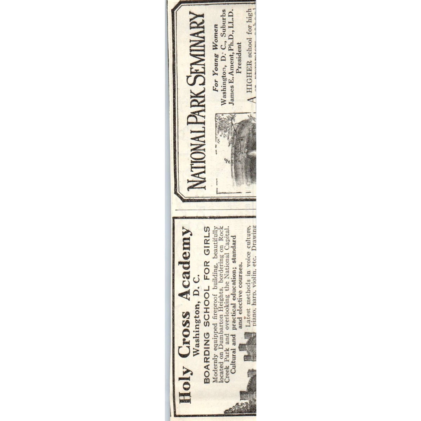 c1920 Harper's Ad - Fairmont Home School for Girls Arthur Ramsay Washington EA3