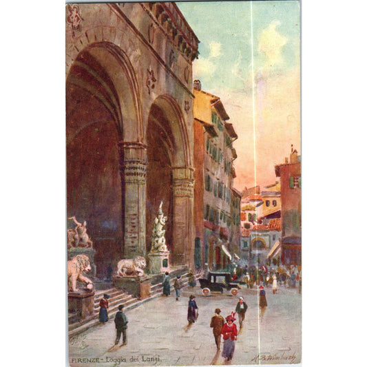 Firenzie La Loggia Dei Lanzi Raphael Tuck Oilette Original Postcard P3-2