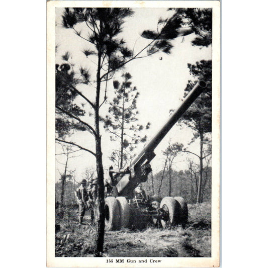 Vintage Postcard WWII 150 MM Artillery Gun and Crew EA3