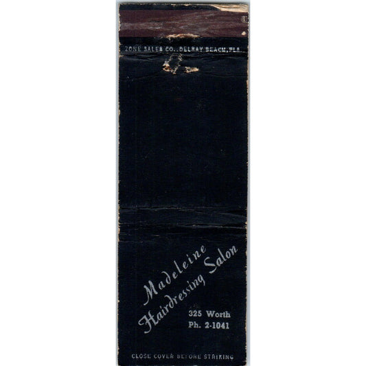 Madeleine Hair Dressing Salon Florida Advertising Matchbook Cover MM9-9