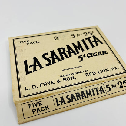 La Saramita Five Pack Cardboard Cigar Package Frye & Son Red Lion PA SC1