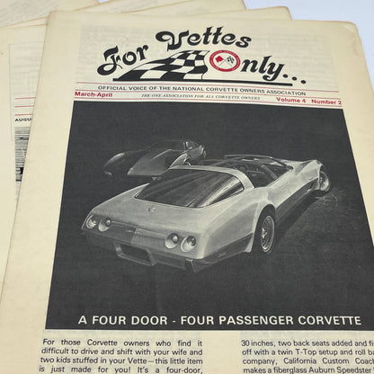 1970s For Vettes Only Corvette Enthusiast Newsletter Lot of 8 TG1