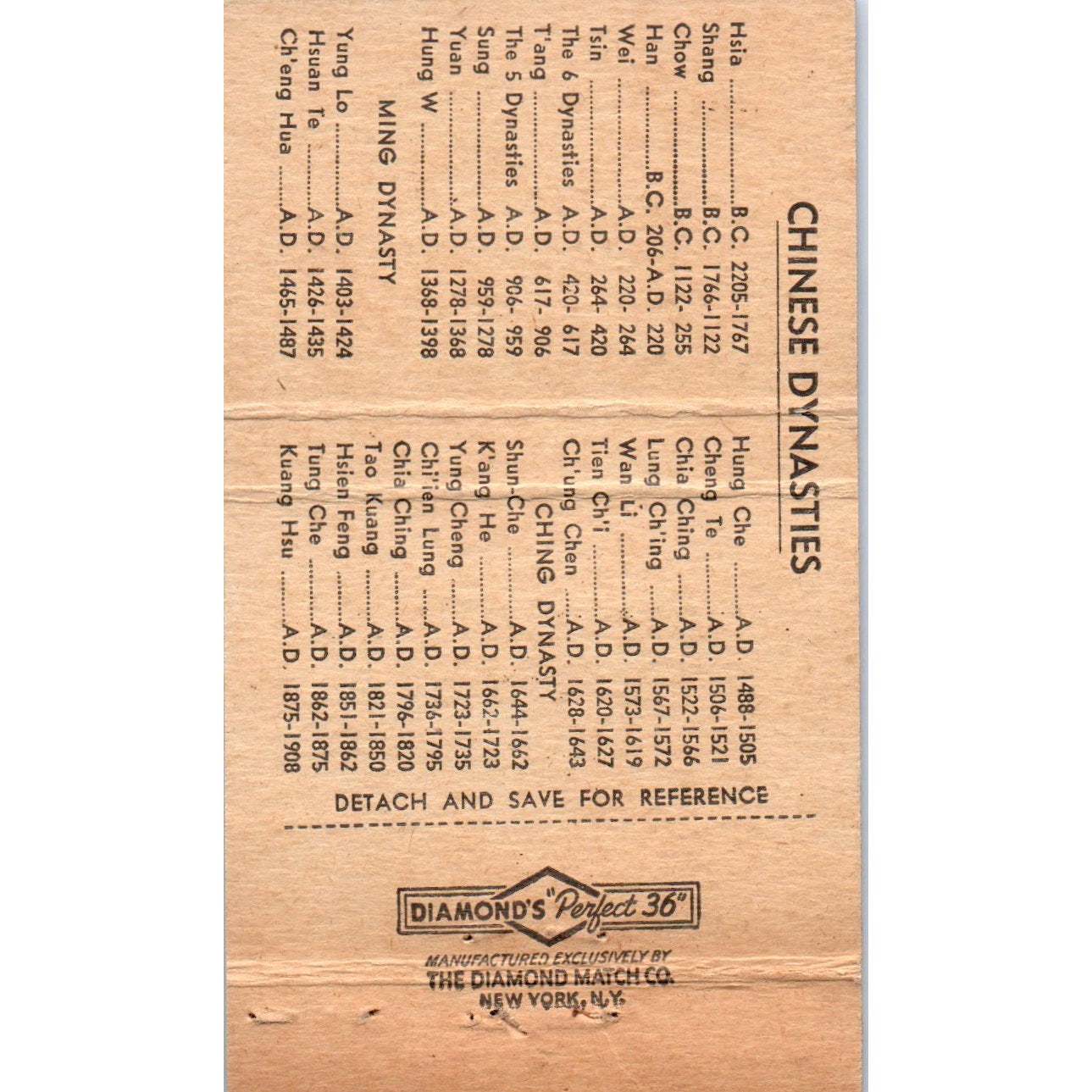 New China Import & Export San Francisco CA Advertising Matchbook Cover SA6-M5