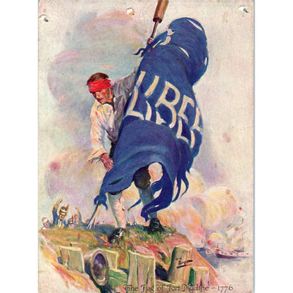 The Flag of Fort Moultrie 1916 Brett Lithograph 3.75x5" TK1-21