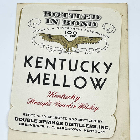 Kentucky Mellow Bourbon Whiskey Label Set of 3 Double Springs Greenbrier KY