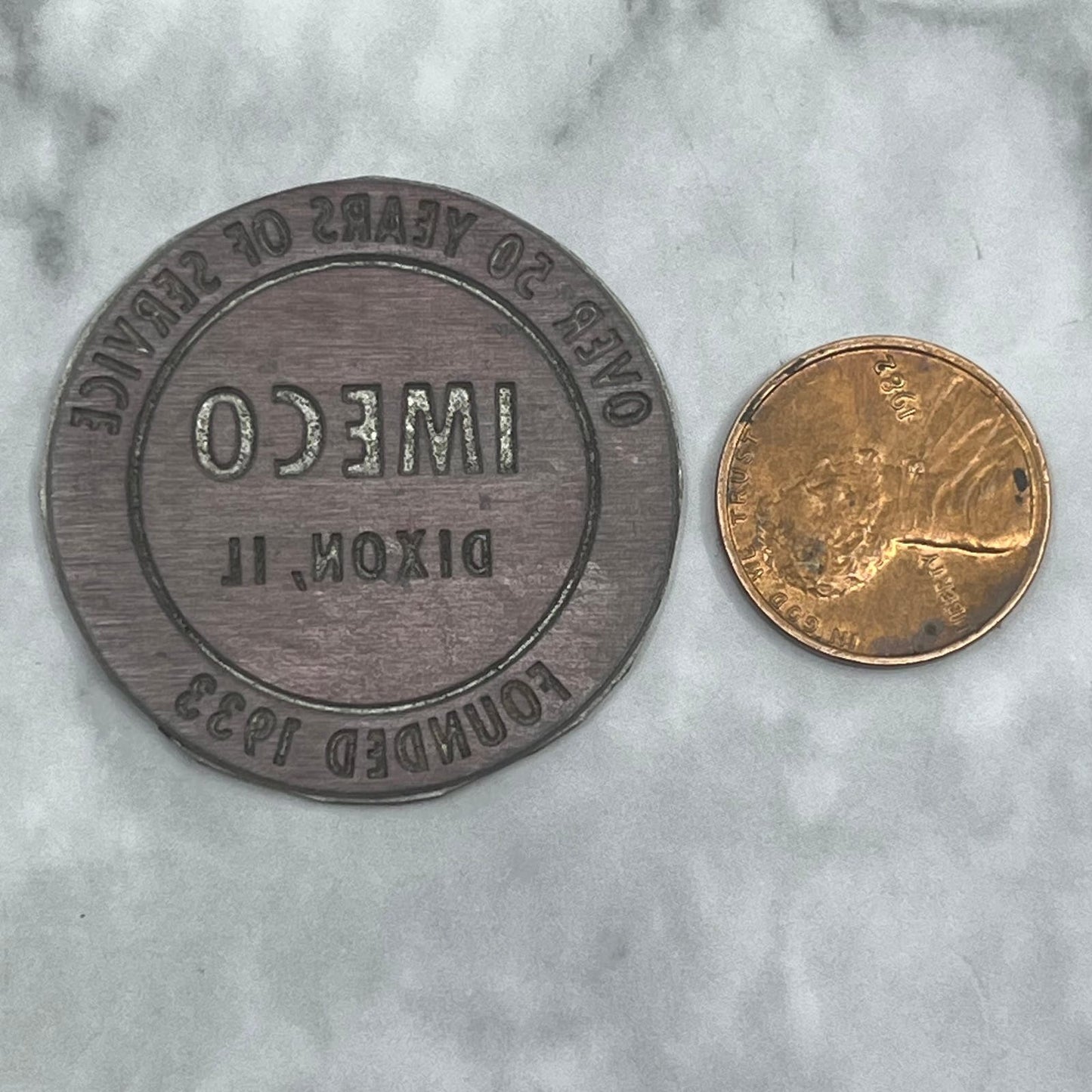 Vintage Letterpress Printers Block Plate IMECO Dixon IL SE845