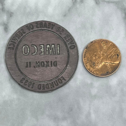 Vintage Letterpress Printers Block Plate IMECO Dixon IL SE845