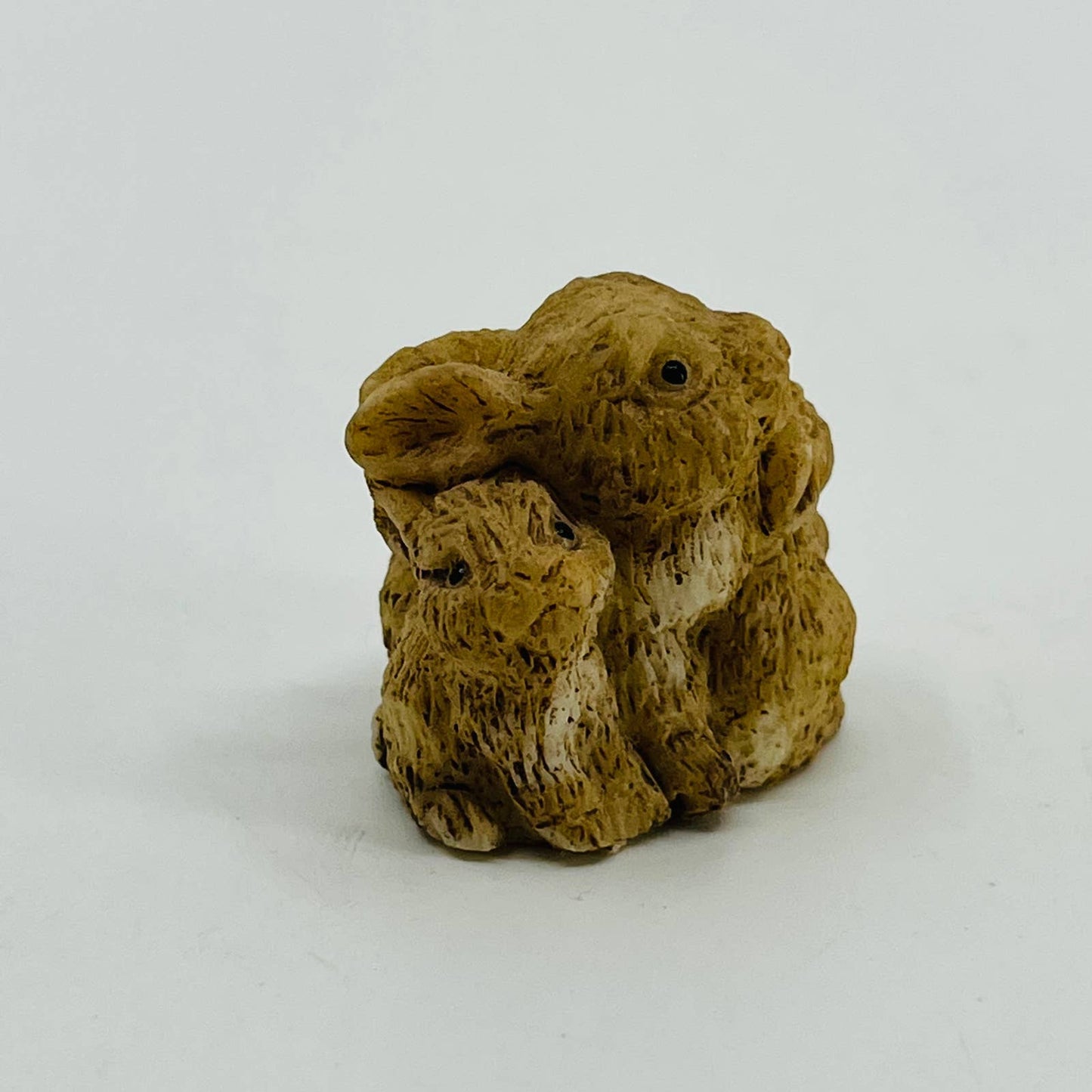 Vintage Tiny Cast Resin Hand Painted Bunny Rabbit Figurine 1 x 1” SA4