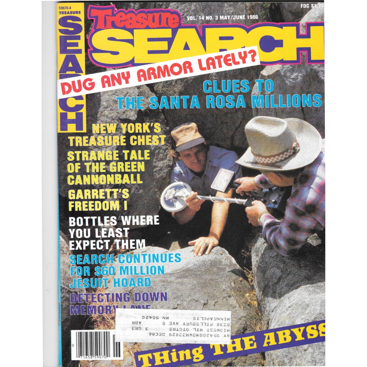 Treasure Search Magazine 1986 May/June Metal Detecting Gold Diamonds M2