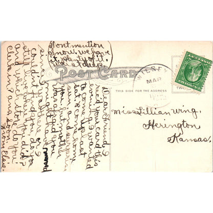 Victorian Lady Sketch 1912 Original Postcard TK1-P18