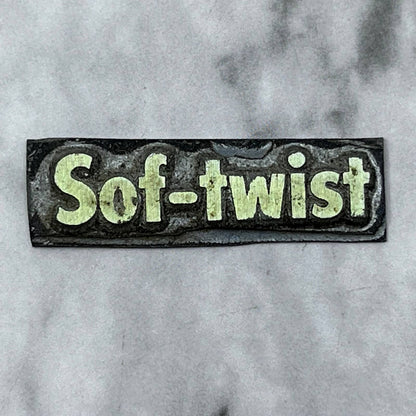 Vintage Printing Letterpress Printers Block Plate Sof-Twist Bread SE828