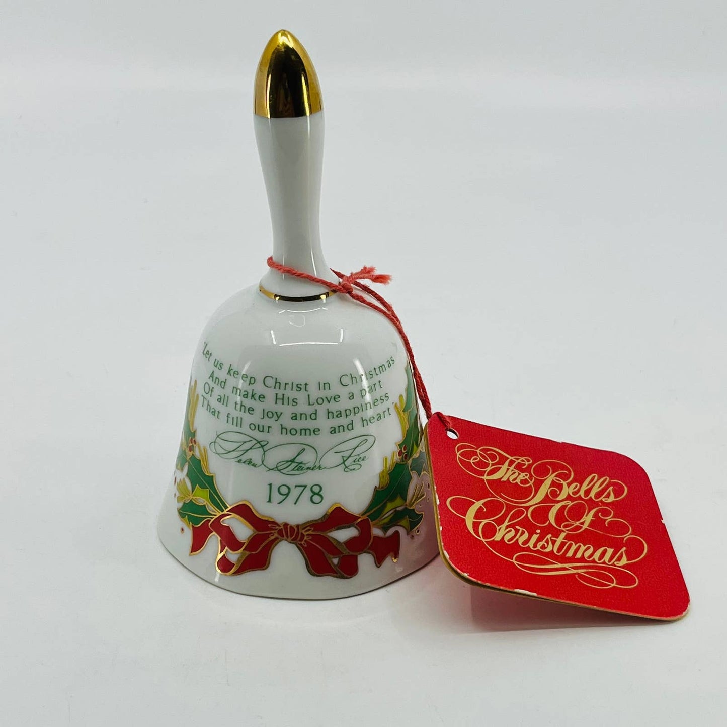 Gibson 1978 Collectible Bells of Christmas Helen Steiner Rice Porcelain Bell TC1