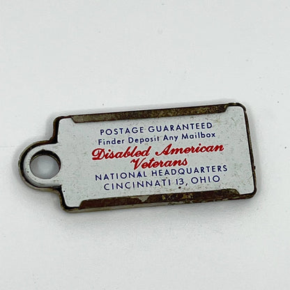 DAV 1963 Indiana keychain license plate tag METAL CAR/FOB SC3