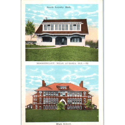 High School Mooseheart Near Aurora Illinois Original Postcard TK1-P19
