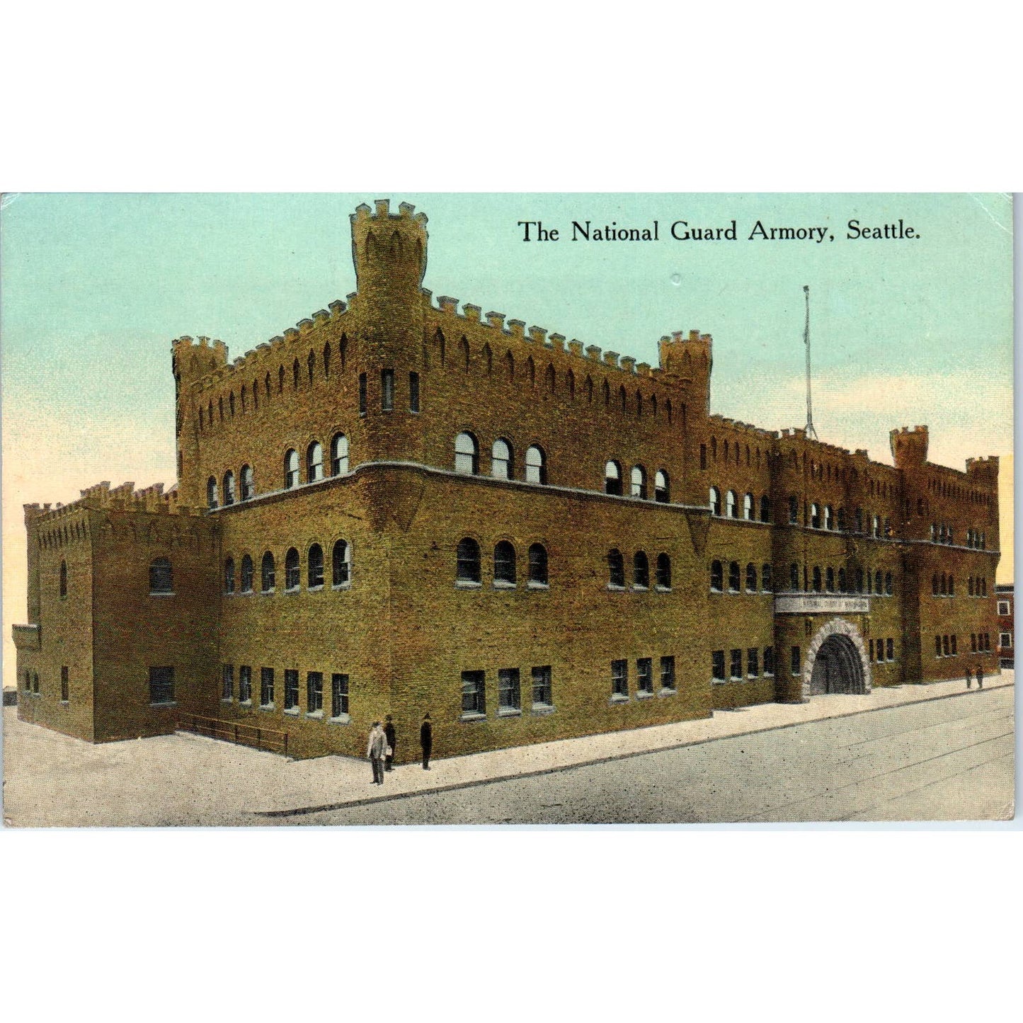 Vintage Postcard National Guard Armory Seattle Washington TD9-W2