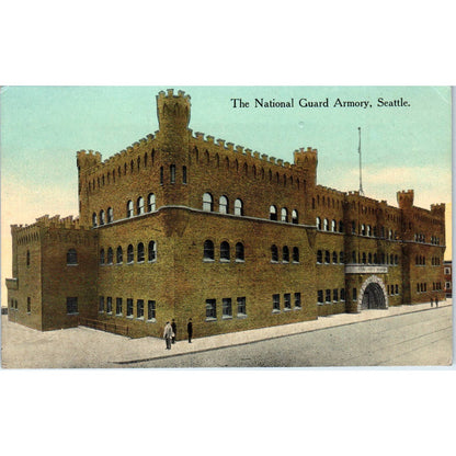 Vintage Postcard National Guard Armory Seattle Washington TD9-W2