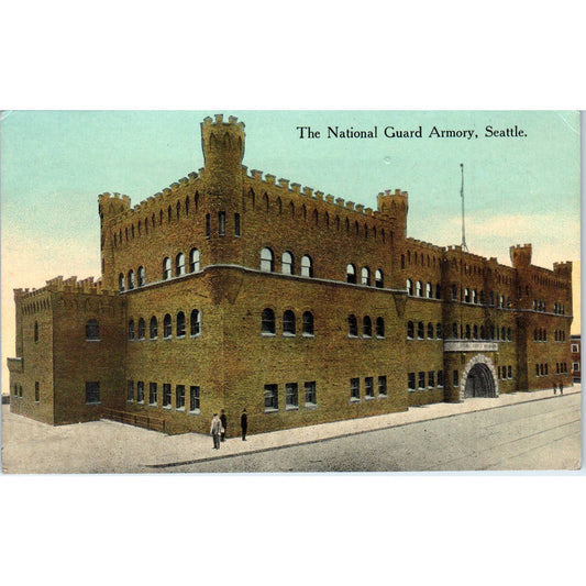 Vintage Postcard National Guard Armory Seattle Washington TD9-W2
