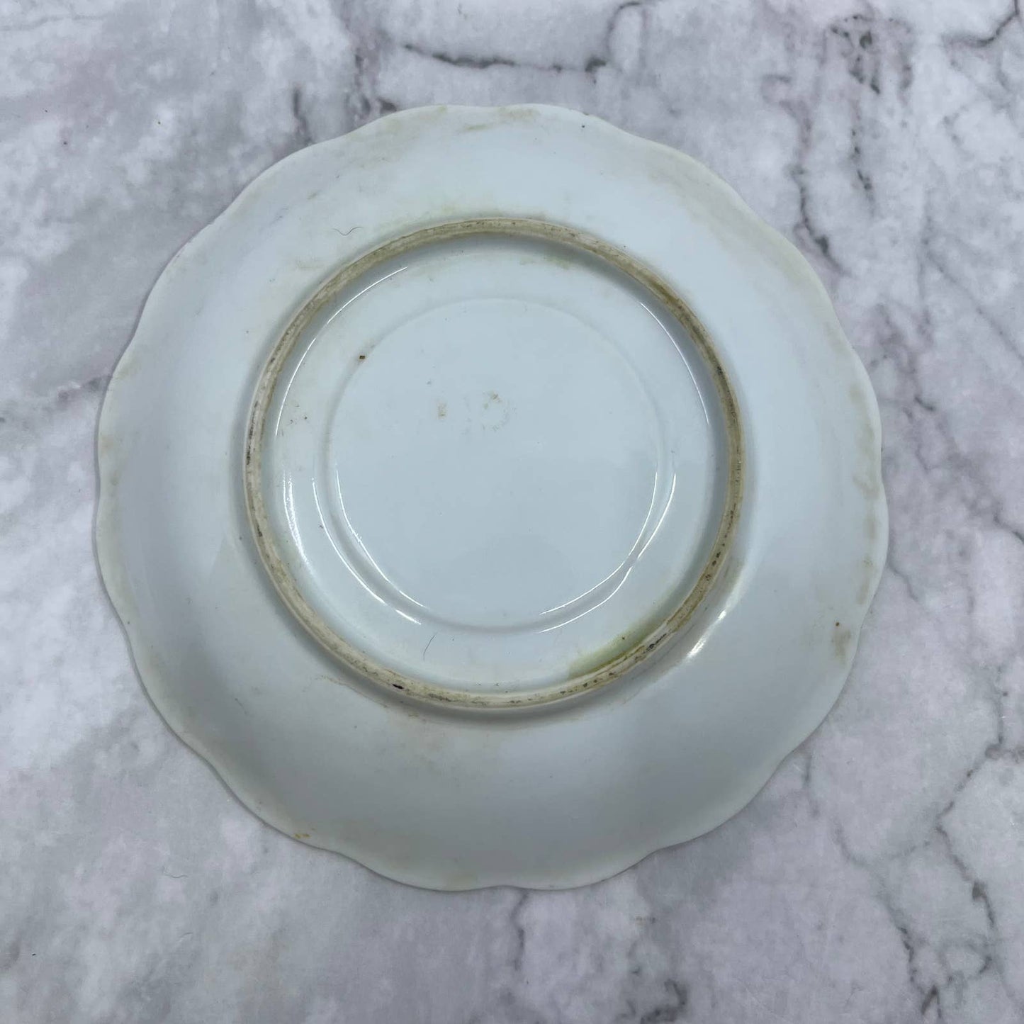 Vintage Fine China Saucer ONLY Fruit Pure Gray Rose Gold Fleck Scallop TA7-10