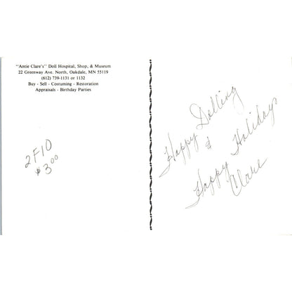 Antie Claire's Doll Hospital, Shop & Museum Oakdale MN Original Postcard PB8