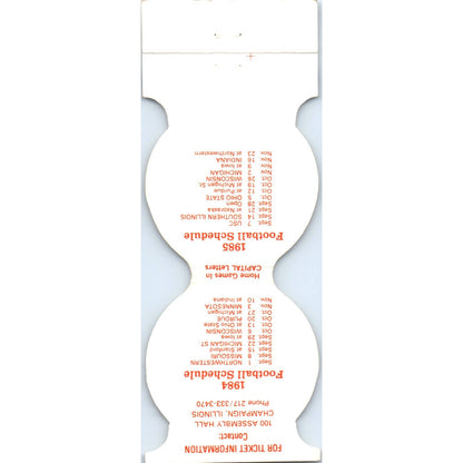 1984-85 Illinois Fighting Illini Helmet Football Schedule Matchbook Cover SA1-M4