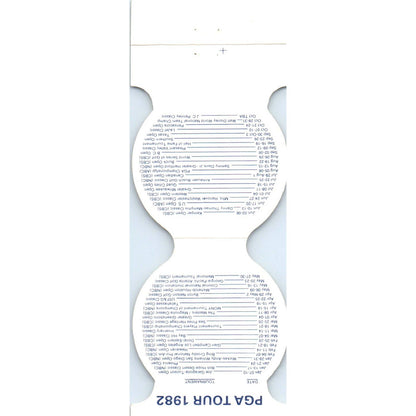 1982 Golf PGA Tour Schedule Matchbook Cover SA1-M4