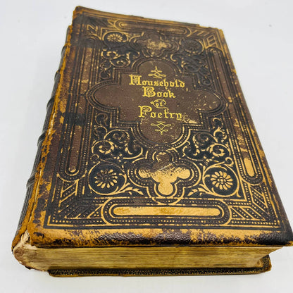 1867 The Household Book of Poetry Charles A Dana Leather Bound Gilt Edge TD6