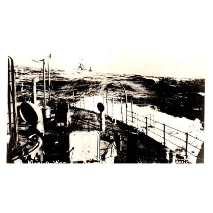 Man O' War Battleship - Original Postcard RPPC TJ8-4
