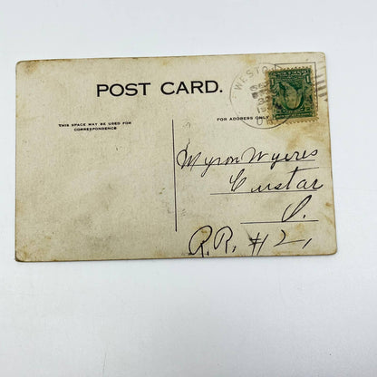 1910s Postcard African American Man Talking to Large White Woman Humor SC9