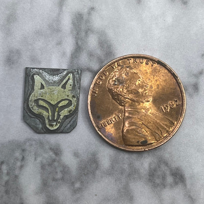 Vintage Printing Letterpress Printers Block Plate Wolf Icon SE838