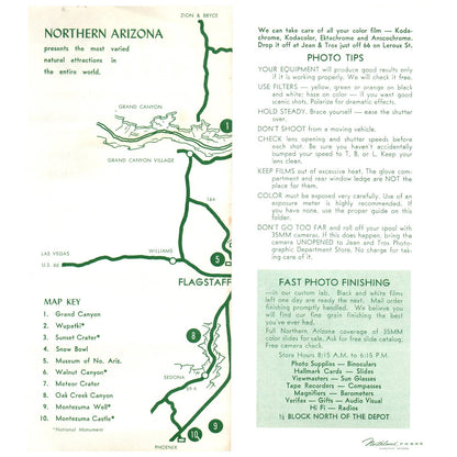 1960 Scenic Guide to Northern Arizona With Jean & Trox Photographic Info SE4
