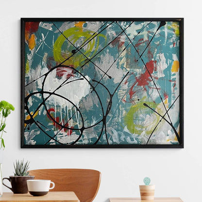 Original Large Framed Abstract Art Painting 16x20" Hide and Seek With COA