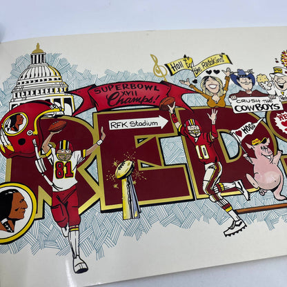 1987 JRaymond Washington Redskins Super Bowl Poster ~9.5x27" RU1