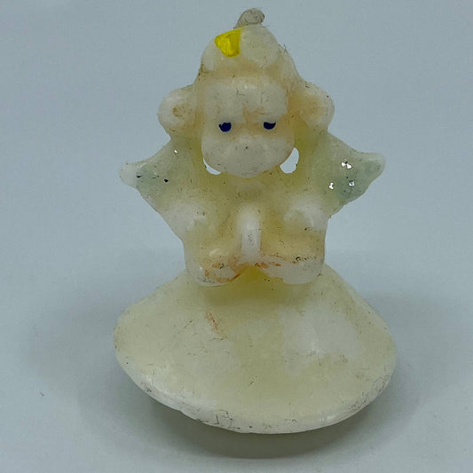Vintage Novelty 1950s White Angel Praying Christmas Gurley Candle 3” SA3