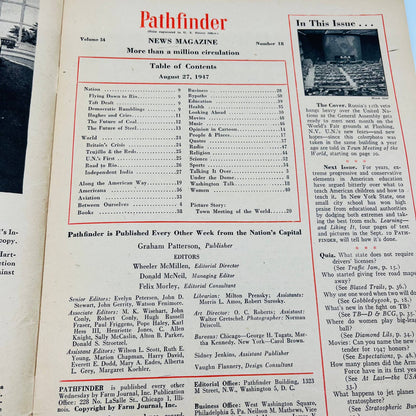 Pathfinder News Magazine August 27 1947 Town Meeting Of The World BA4