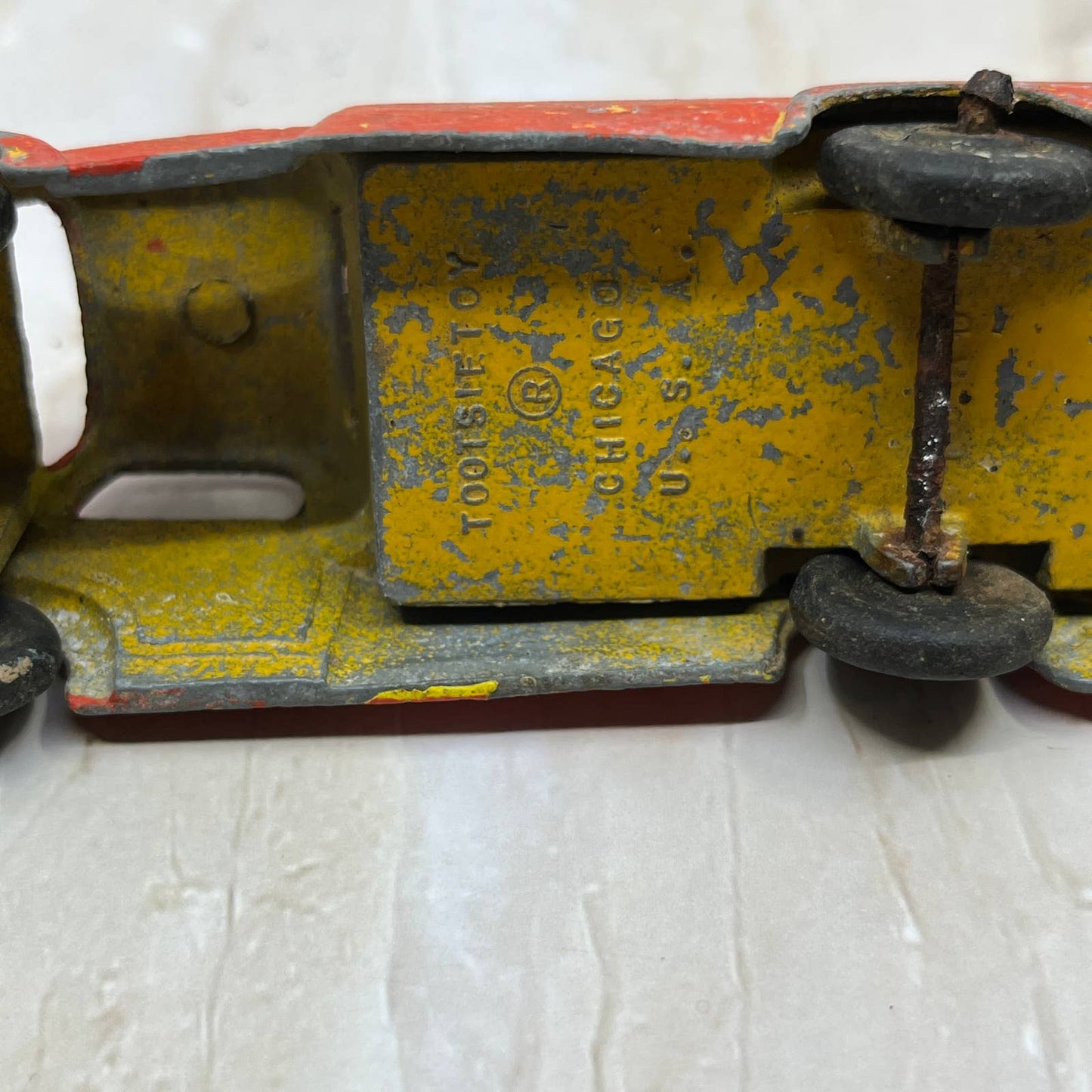 Vintage Tootsie Toy of Chicago Ford Metal Flatbed Truck  Made In USA