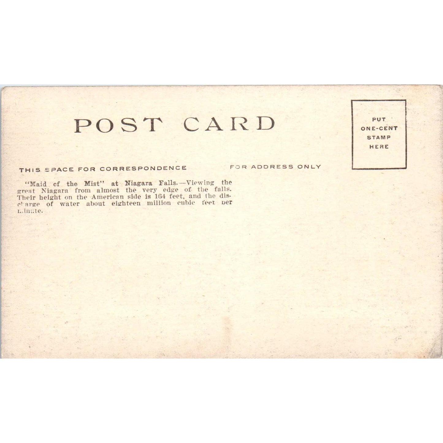 Maid of the Mist Niagara Falls c1910 Original Postcard TK1-27