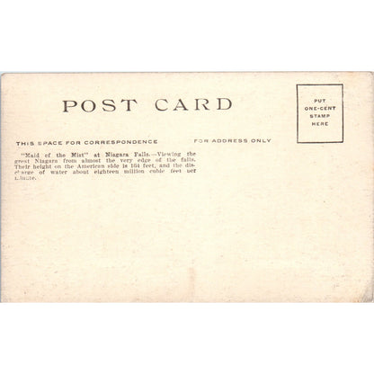 Maid of the Mist Niagara Falls c1910 Original Postcard P1-12