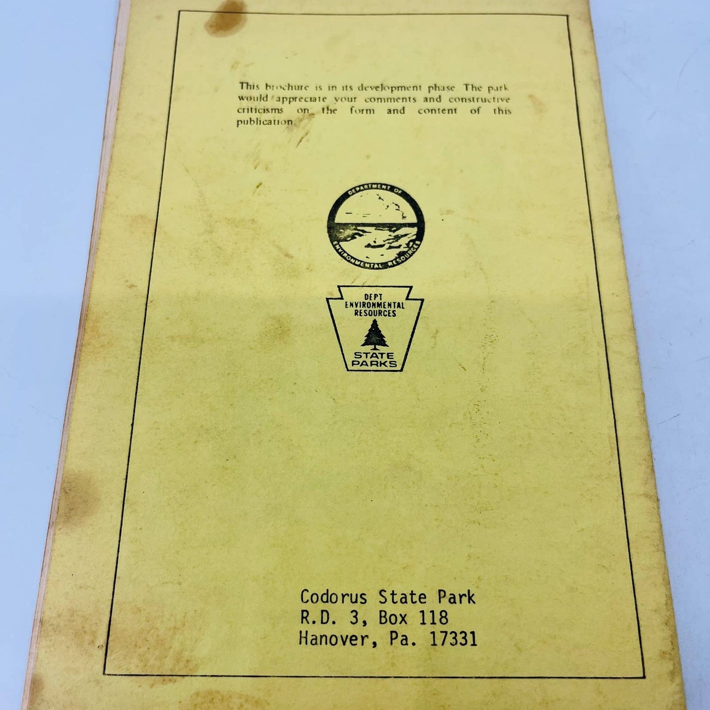 Vintage Laho Nature Trail Brochure Guide Codorus State Park Hanover PA BA2